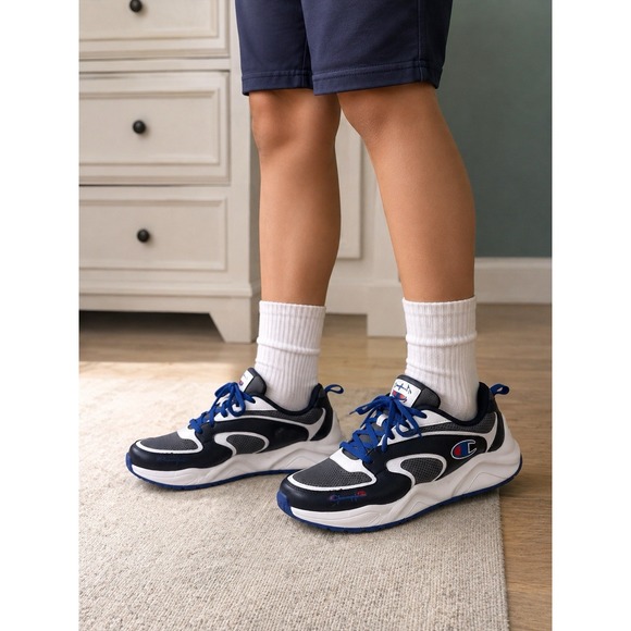 Champion Other - Champion Men's Sneakers Size 10 M Black Gray White Blue Leather‎ Athletic Shoes